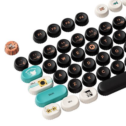 Akko Punk Cat BottleCap Keycaps Set Left Details