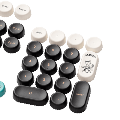 Akko Punk Cat BottleCap Keycaps Set Numberpad Key Details