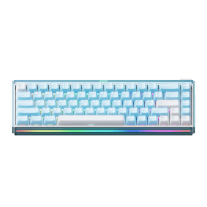 Akko Ray68 HE Magnetic Keyboard Misty Blue Front Details