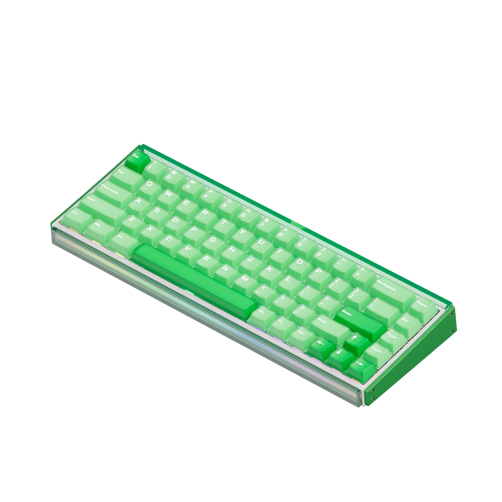 Akko Ray68 HE Magnetic Keyboard Misty Green White Side