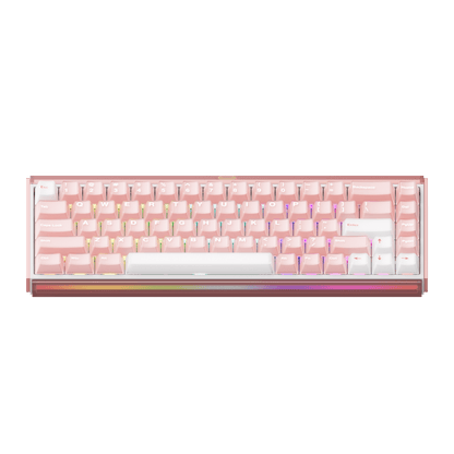 Akko Ray68 HE Magnetic Keyboard Misty Pink Front Side