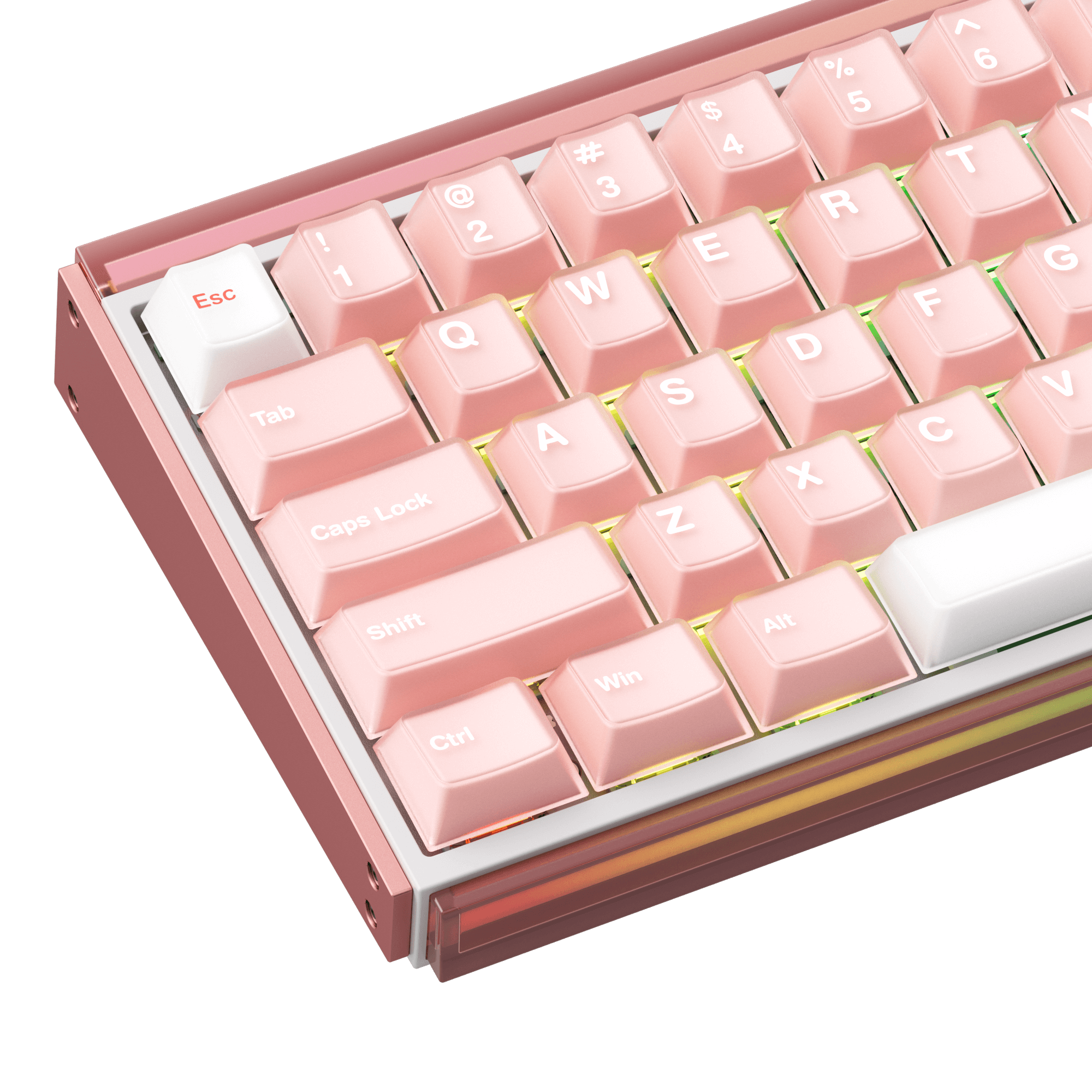Akko Ray68 HE Magnetic Keyboard Misty Pink Left Details