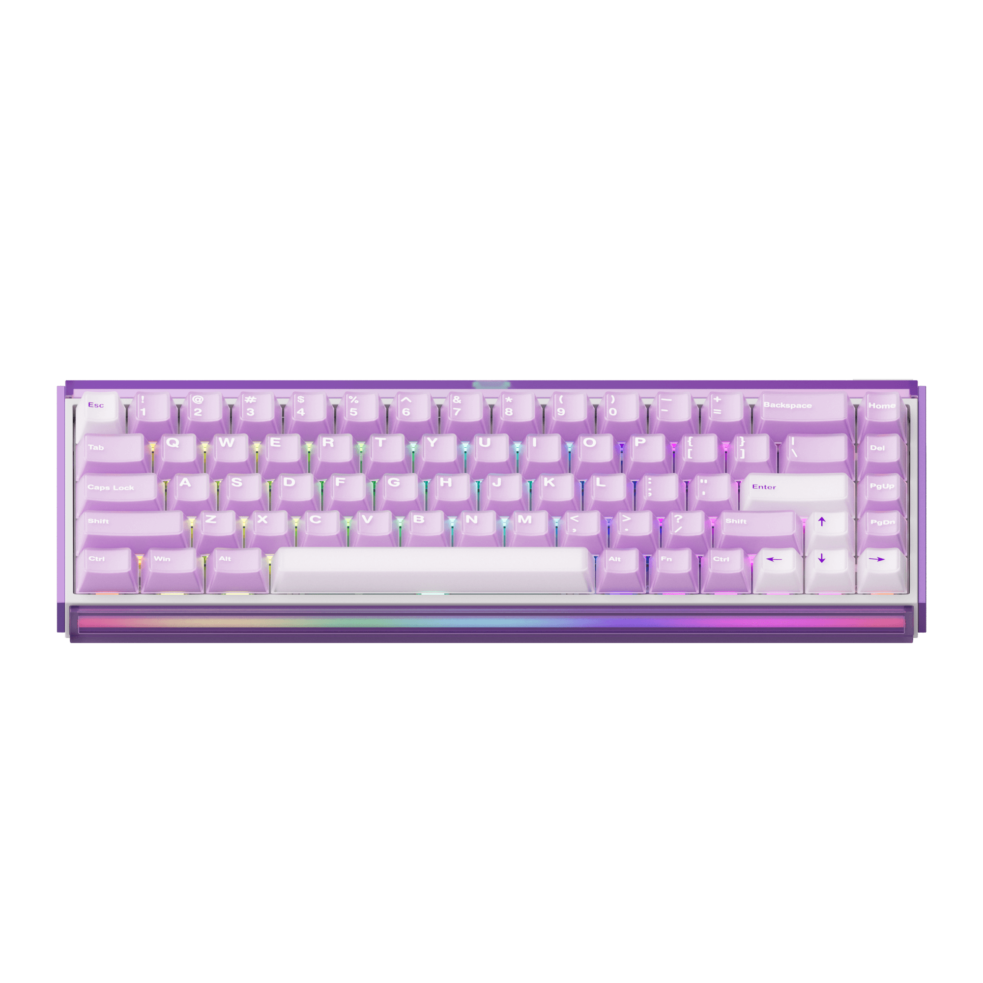 Akko Ray68 HE Magnetic Keyboard Misty Purple Front Side