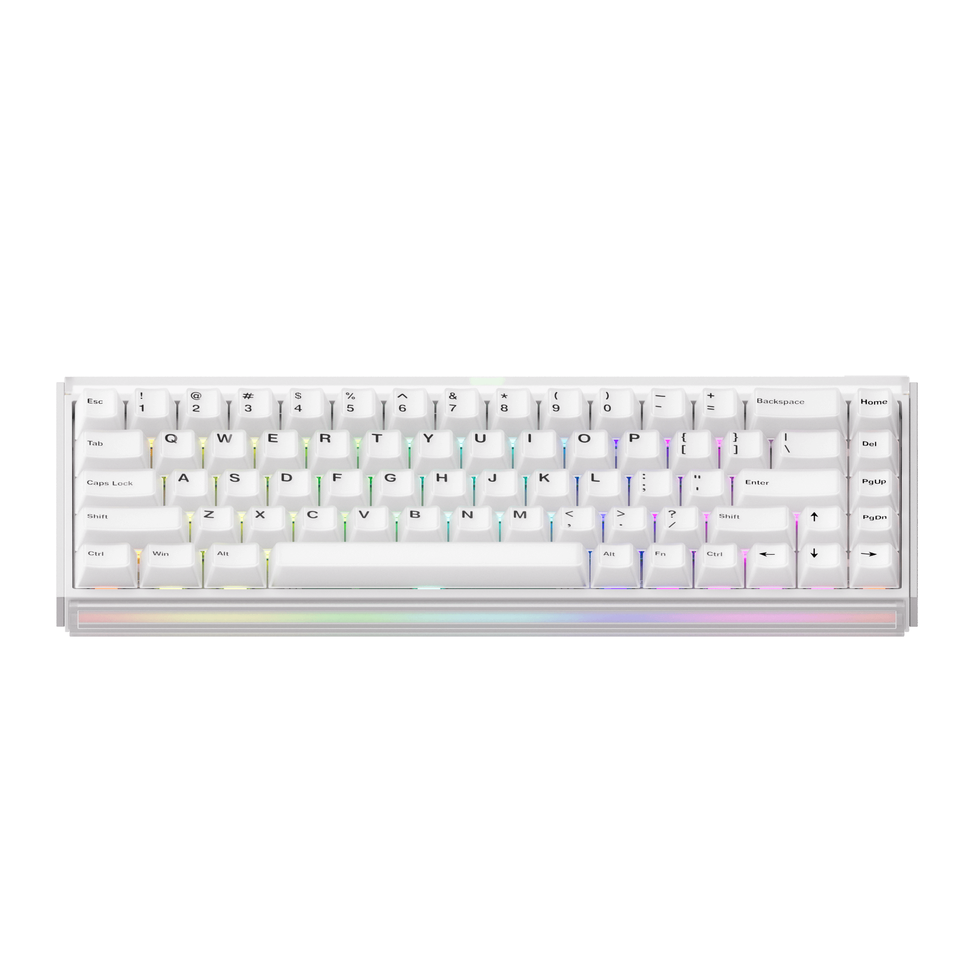 Akko Ray68 HE Magnetic Keyboard Misty White Front Side