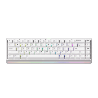 Akko Ray68 HE Magnetic Keyboard Misty White Front Side