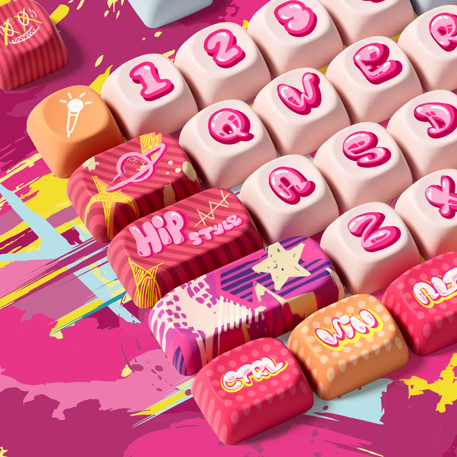 Akko-Rainbow-Candy-Keycap-Detail