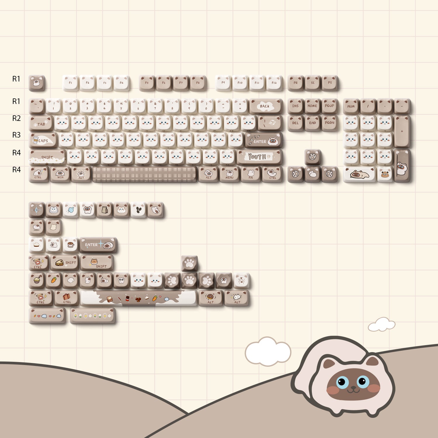 Akko-Siamese-Cat-Keycap-Set