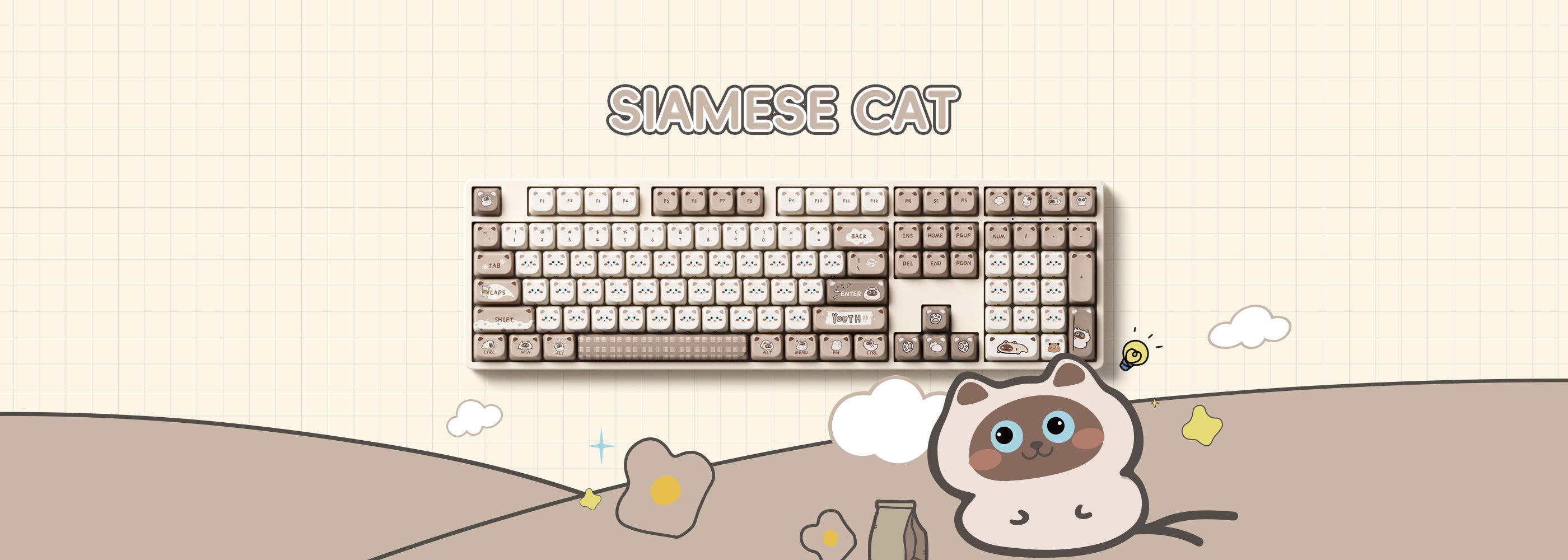 Akko-Siamese-Cat-Keycap-Set