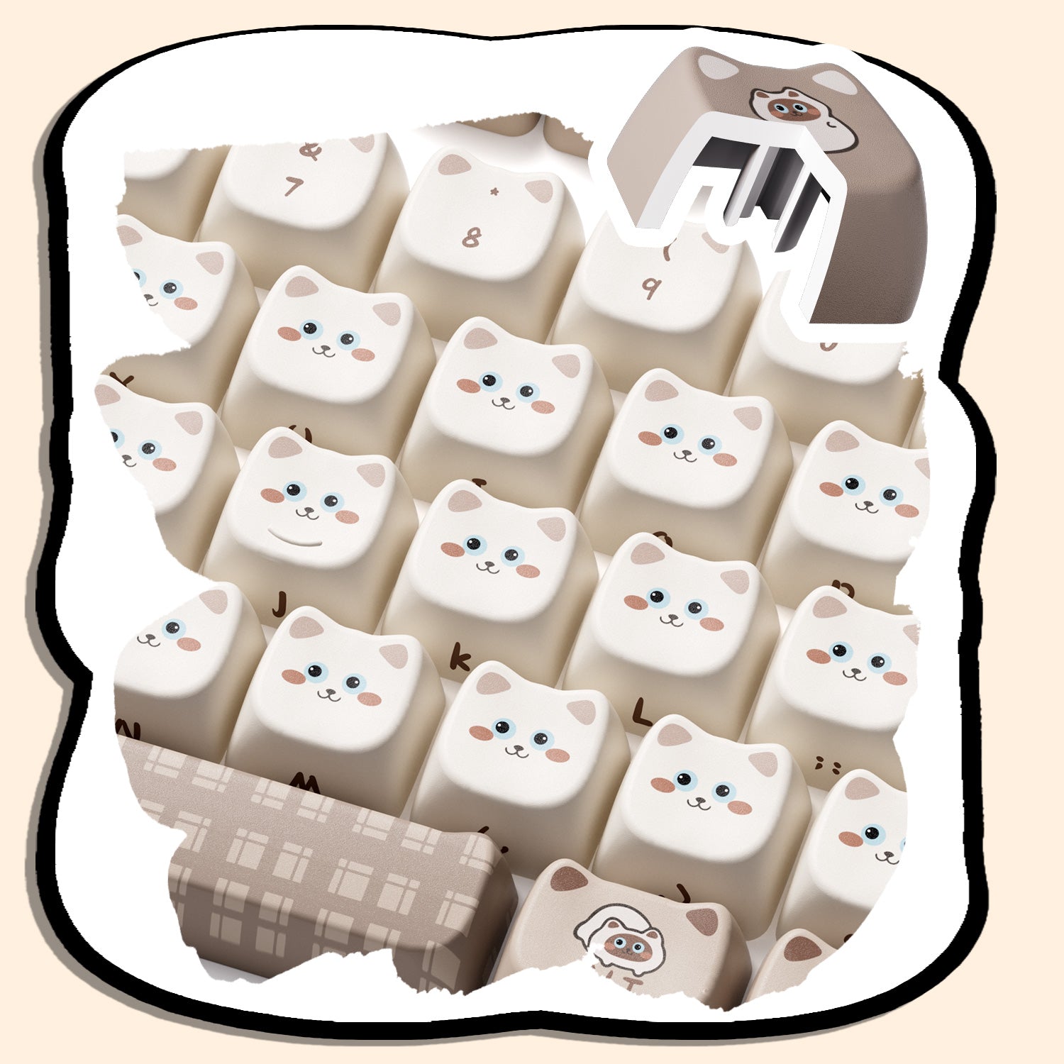 Akko-Siamese-Cat-Keycap-Set-Detail