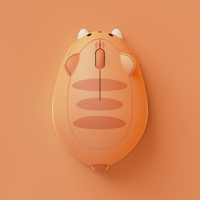 오랜지 케이트 고양이 마우스