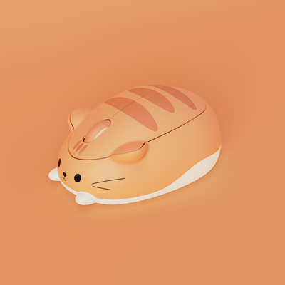 오랜지 케이트 고양이 마우스