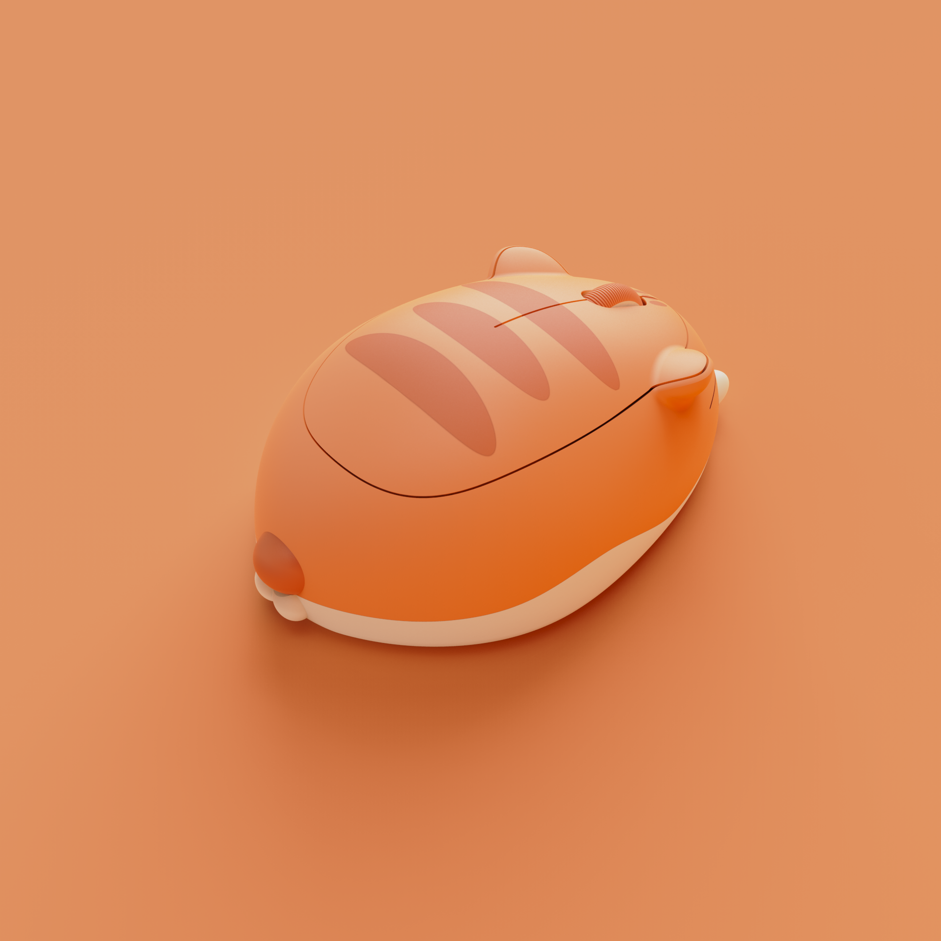 오랜지 케이트 고양이 마우스