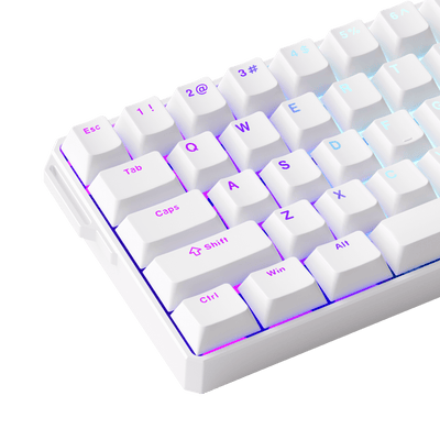 FUN60 Ultra White Magnetic Keyboard Keycap Details
