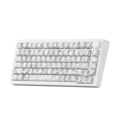White MonsGeek M1 V5 SP Mechanical Keyboard Standing View