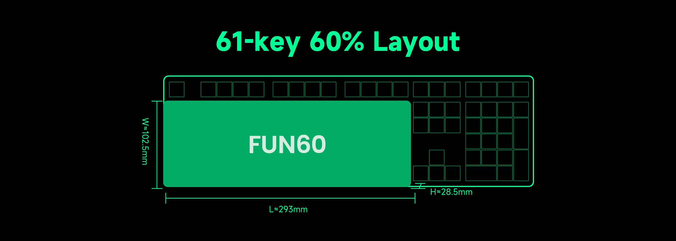 Monsgeek-FUN60-Size