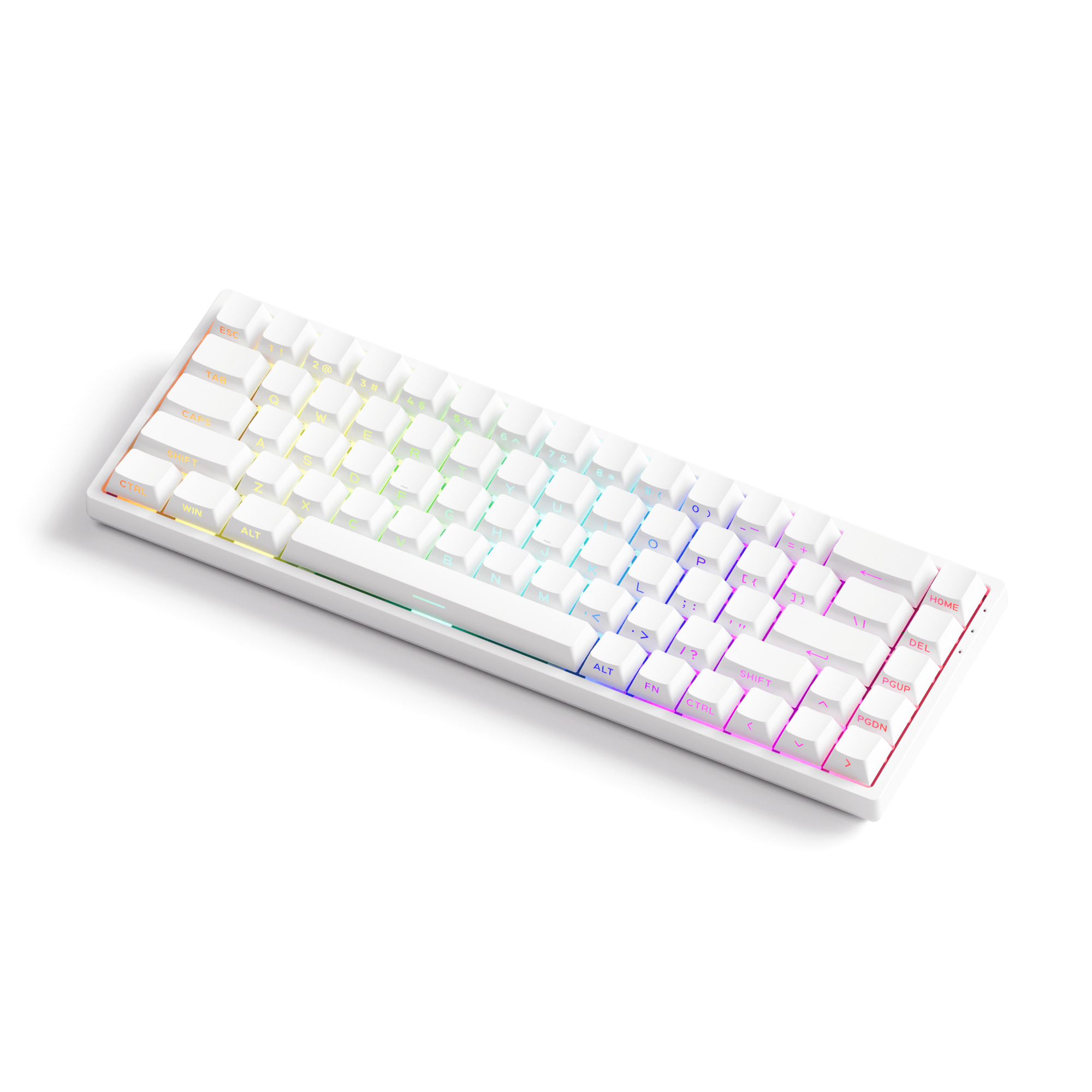 Monsgeek FUN68 HE Magnetic Keyboard White Version with RGB Right Side