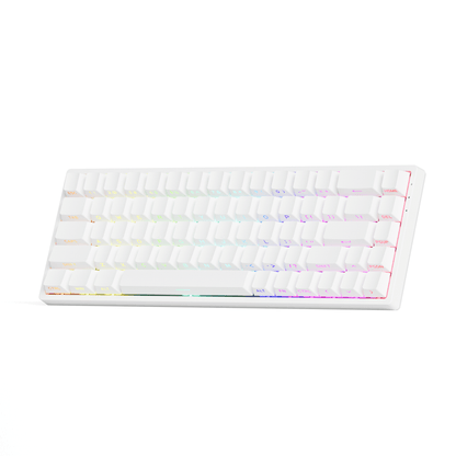 Monsgeek FUN68 HE Magnetic Keyboard White Version Right Standing Side