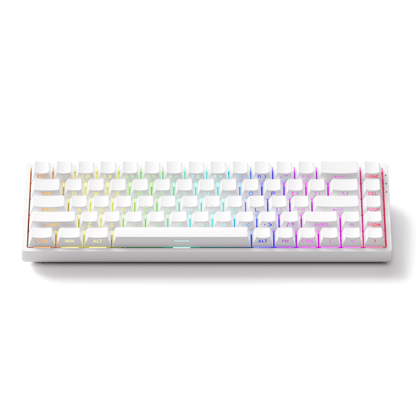 Monsgeek FUN68 HE Magnetic Keyboard White Version Front Side