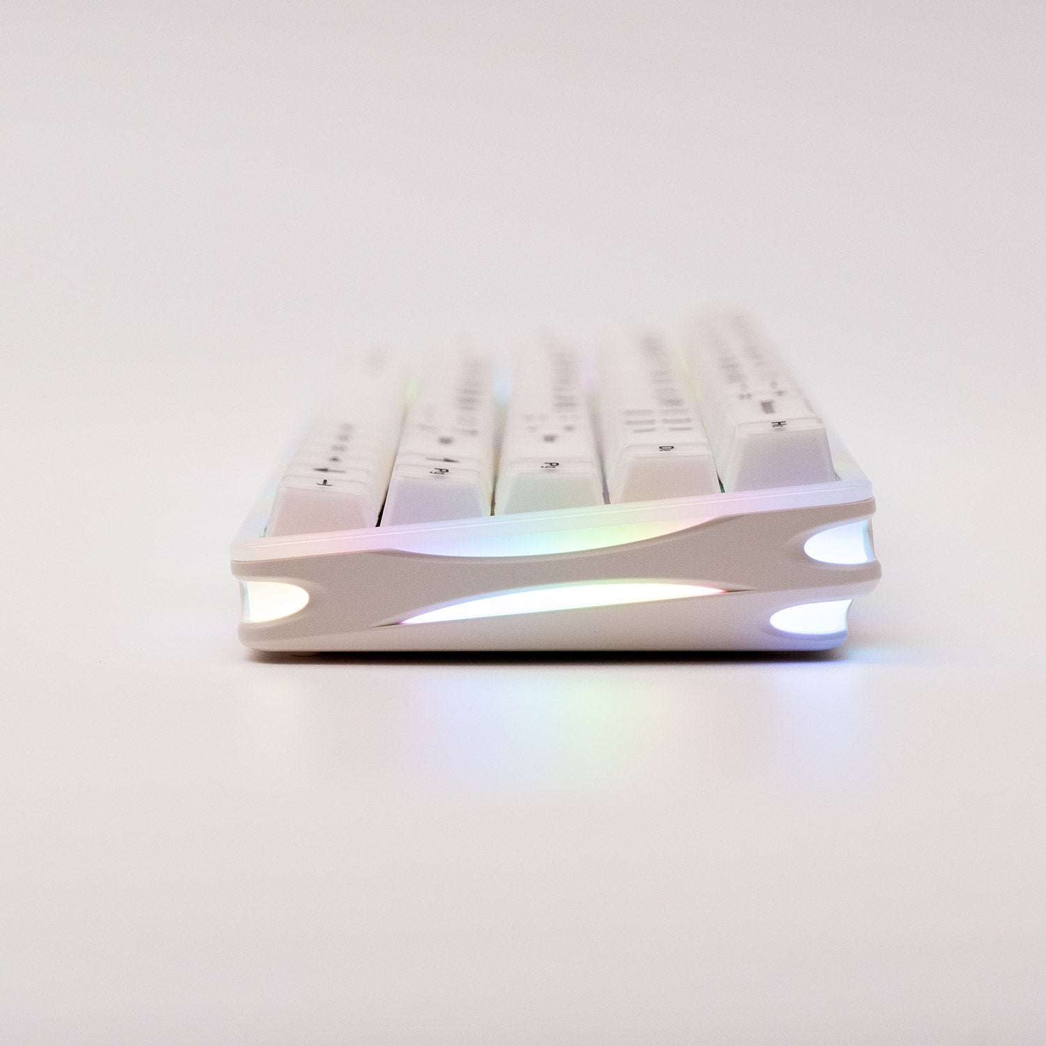 Verve68 HE keyboard with RGB lighting on a white background