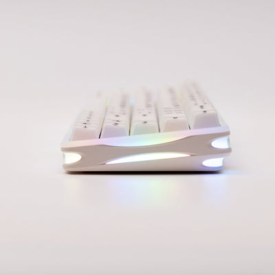 Verve68 HE keyboard with RGB lighting on a white background
