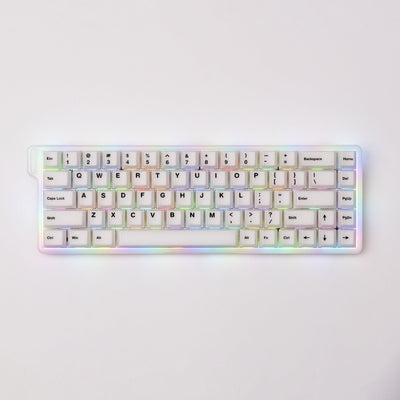 Verve68 HE Keyboard with rainbow backlight on a white background