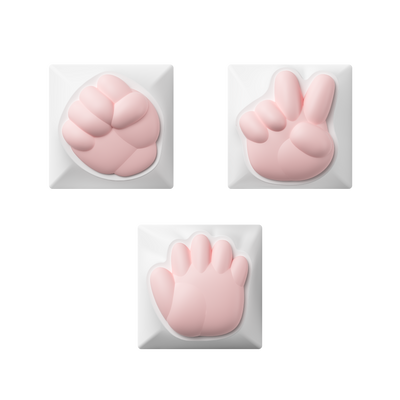 Rock Paper Scissors Artisan Keycaps 