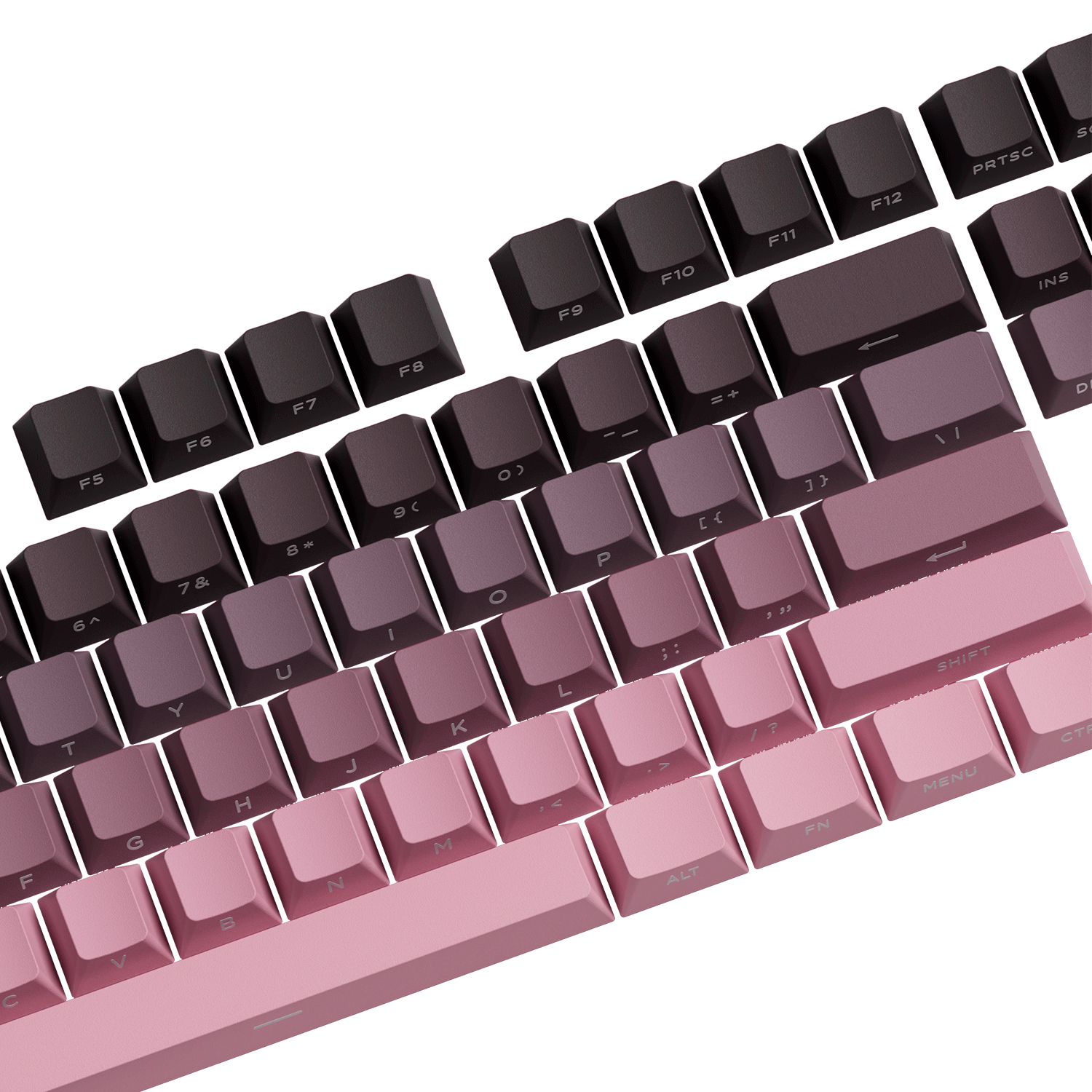 Black & Pink Gradient Keycap Set Key Side Details