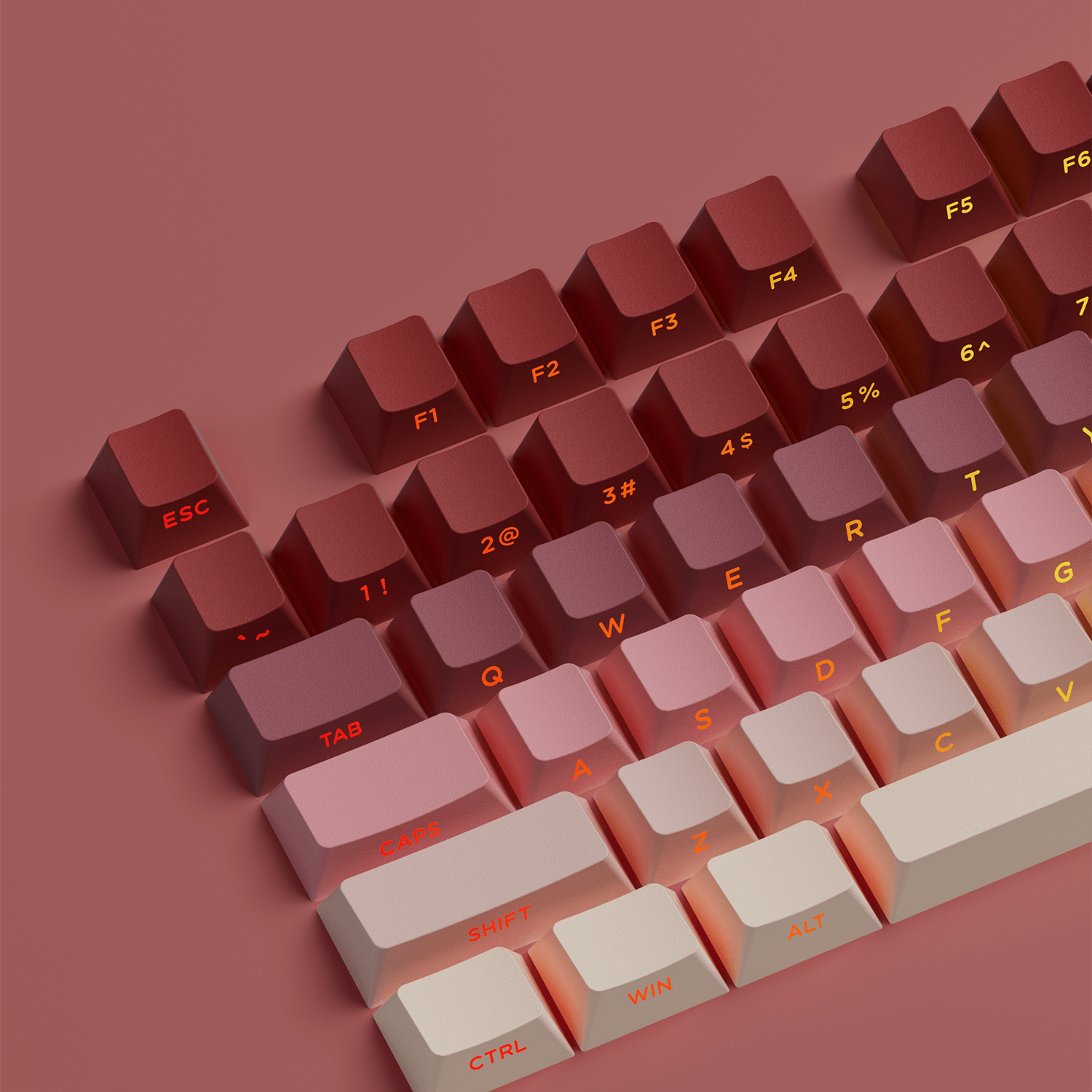 Veekos-Rose-Latte-Gradient-Keycap-Set-Shine-through-Side-Printed
