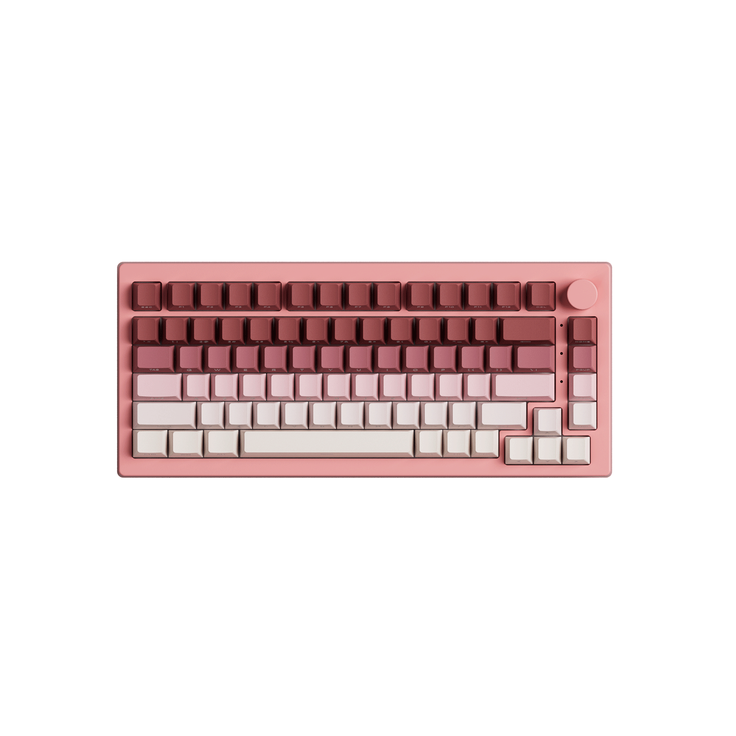 Veekos Rose Latte Gradient Keycap Set Install on the 75% Keyboard