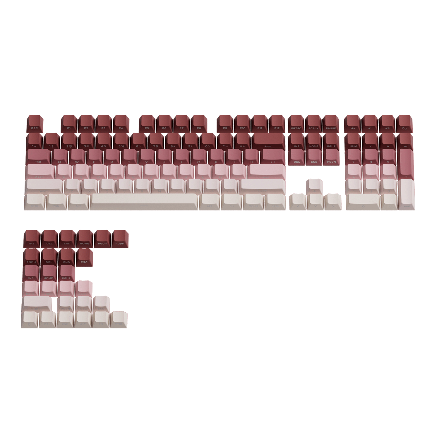 Veekos Rose Latte Gradient Keycap Set Front View